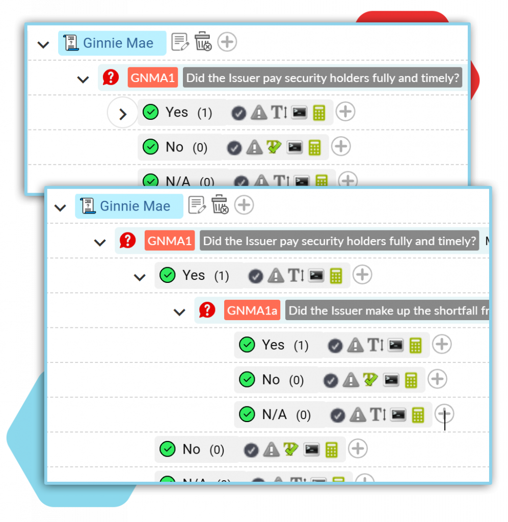 Veritiq ARC configurable audit checklist showing automated Ginnie Mae compliance verification for issuer payments and accuracy tracking