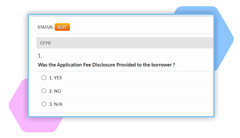 Veritiq ARC customizable compliance question interface for CFPB audit workflows, demonstrating scalable audit configuration options